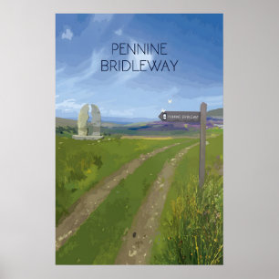 Affiche de voyage du sentier national Pennine Brid