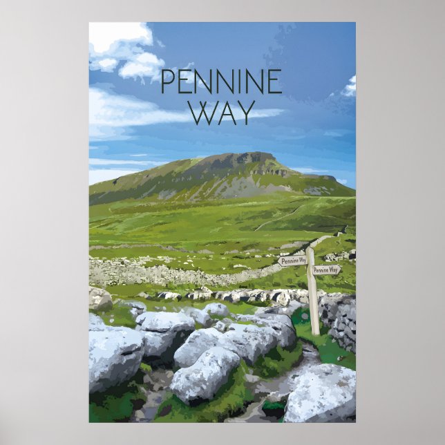 Affiche de voyage du sentier national Pennine Way (Devant)