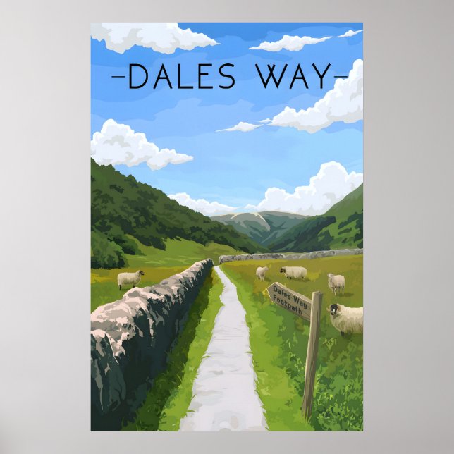 Affiche de voyage du sentier pédestre Dales Way (Devant)