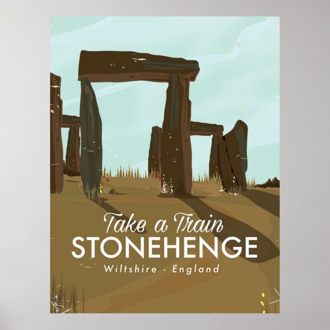 Affiche de voyage du train Stonehenge Wiltshire (Devant)