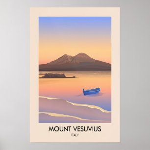 Affiche de voyage du Vésuve Italie