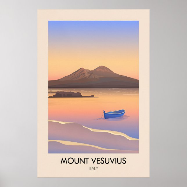 Affiche de voyage du Vésuve Italie (Devant)
