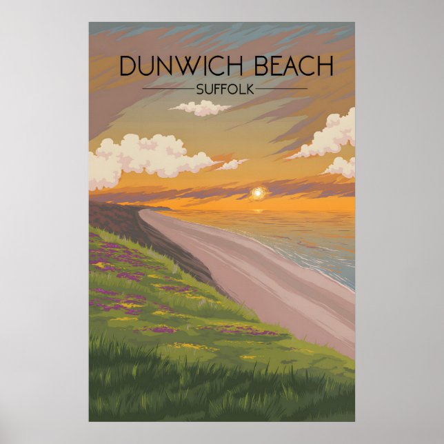 Affiche de voyage Dunwich Beach Suffolk bord de me (Devant)