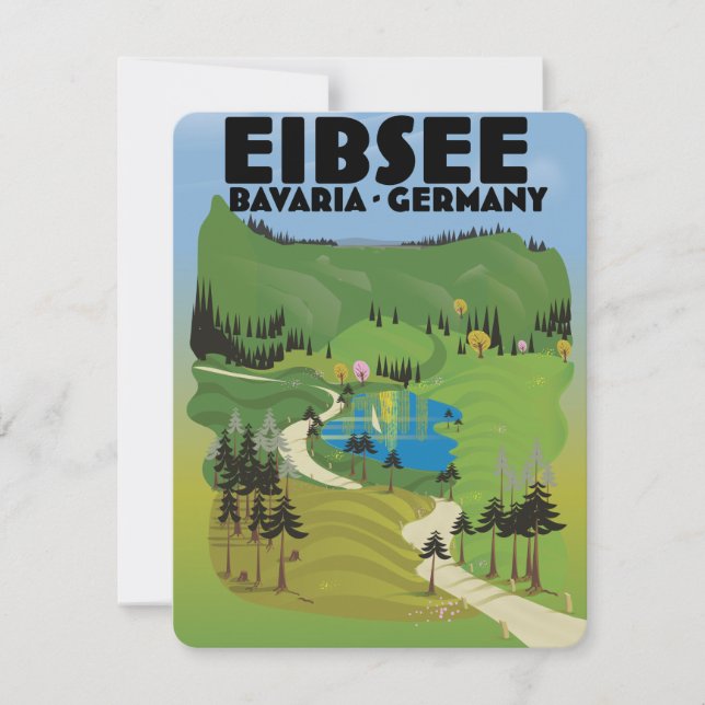 Affiche de voyage Eibsee Allemagne. (Devant)