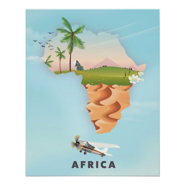 Affiche de voyage en Afrique (Devant)
