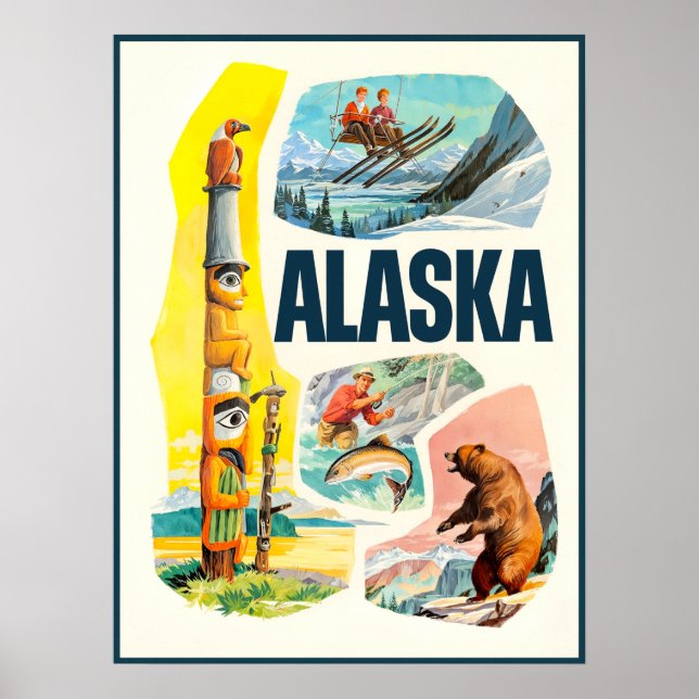 Affiche de voyage en Alaska  (Devant)