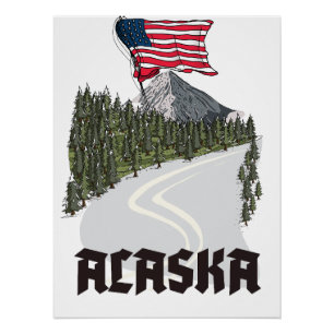 Affiche de voyage en Alaska