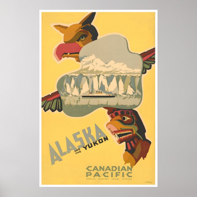Affiche de voyage en Alaska Canadian Pacific Railr (Devant)