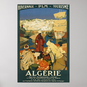Affiche de voyage en Algérie Art africain Impressi