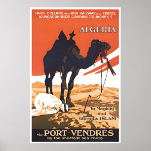Affiche de voyage en Algérie Art islamique Impress