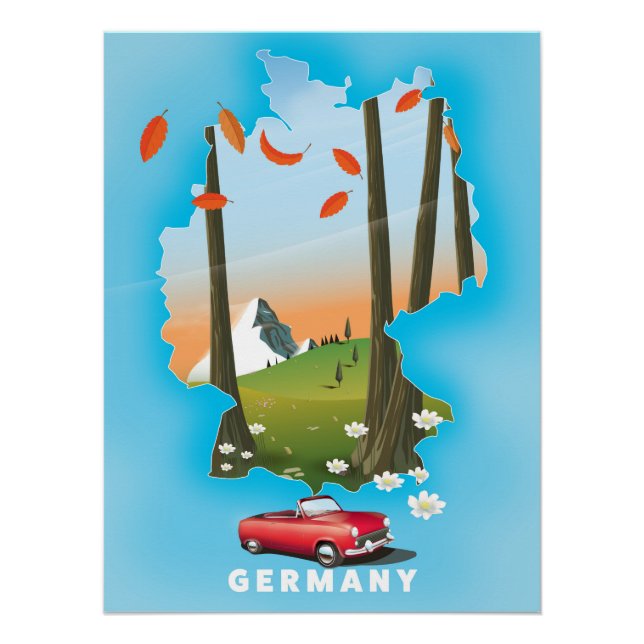 Affiche de voyage en Allemagne. (Devant)