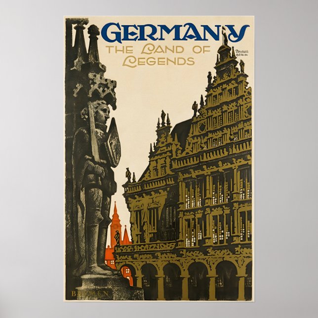 Affiche de voyage en Allemagne Impression d'art al (Devant)