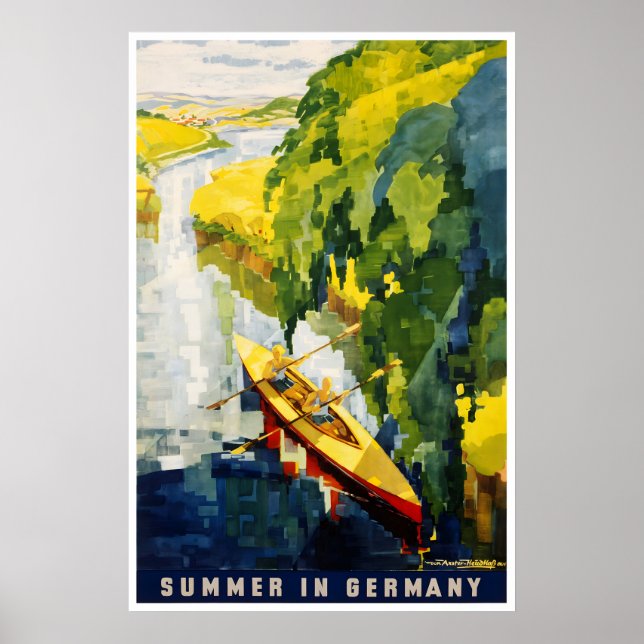 Affiche de voyage en Allemagne Impression de kayak (Devant)