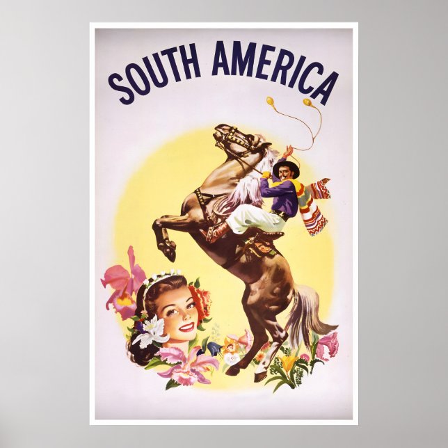 Affiche de voyage en Amérique du Sud Impression d' (Devant)