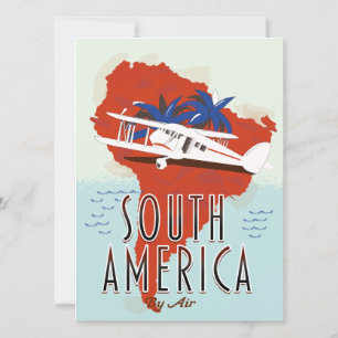 Affiche de voyage en Amérique du Sud par avion