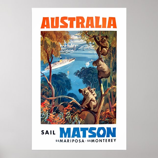 Affiche de voyage en Australie Art australien Mats (Devant)