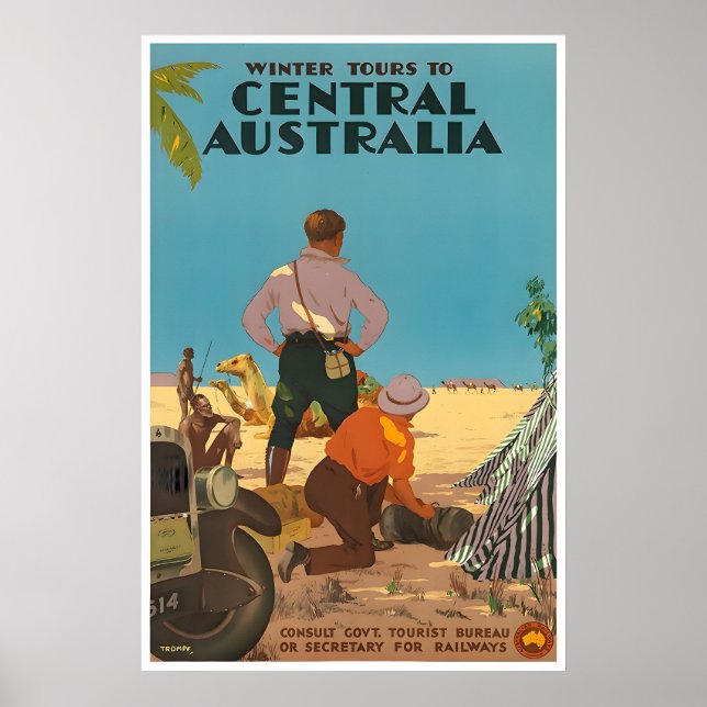 Affiche de voyage en Australie Impression d'art de (Devant)