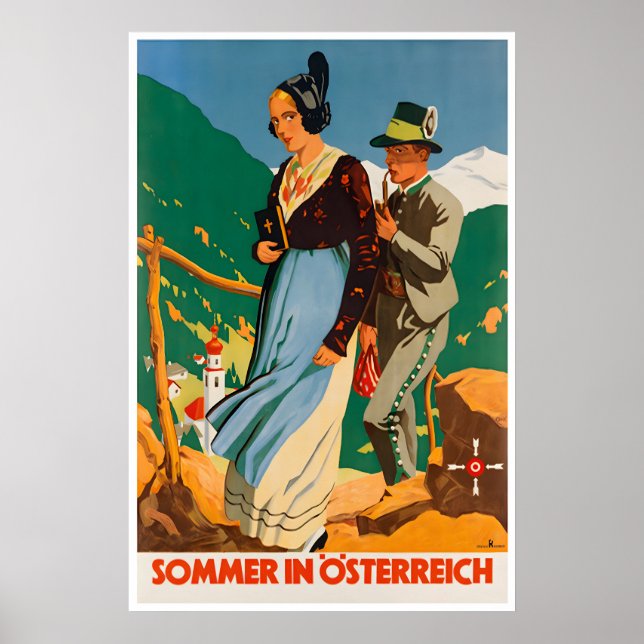 Affiche de voyage en Autriche Impression d'art aut (Devant)