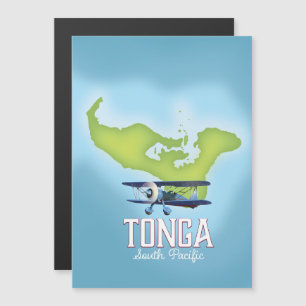 Affiche de voyage en avion carte des Tonga