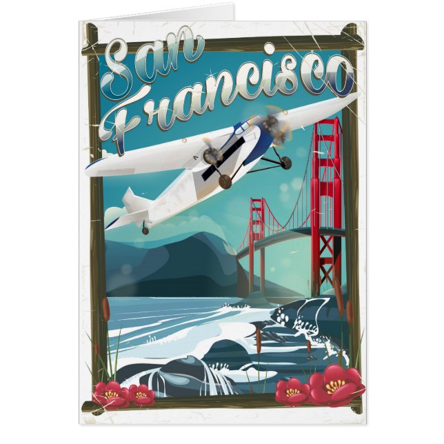 Affiche de voyage en avion pour San Francisco (Devant)