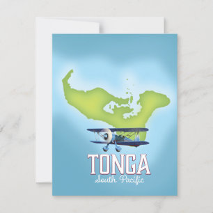 Affiche de voyage en avion pour Tonga