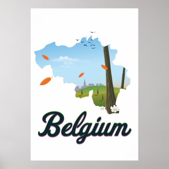 Affiche de voyage en Belgique. (Devant)