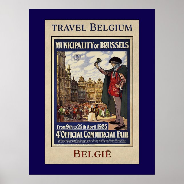 Affiche de voyage en Belgique (1923) (Devant)
