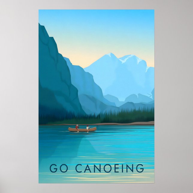 Affiche de voyage en canoë (Devant)