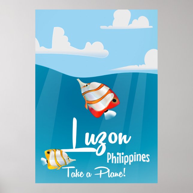 Affiche de voyage en cartoon de Luzon, Philippines (Devant)