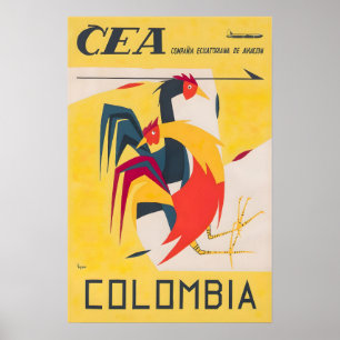 Affiche de voyage en Colombie Impression d'art col