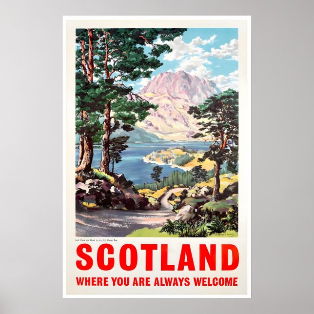 Affiche de voyage en Écosse Art écossais Loch Mare (Devant)
