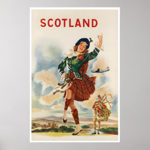Affiche de voyage en Écosse Art écossais Voyageur 
