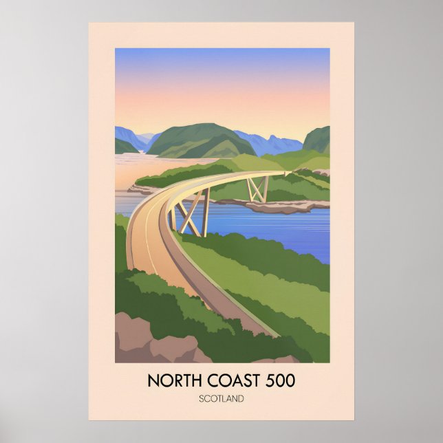 Affiche de voyage en Écosse North Coast 500 (Devant)