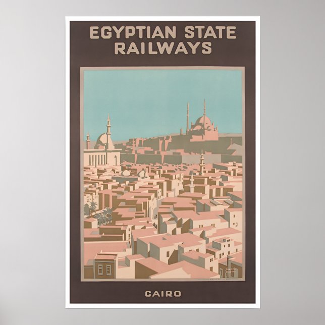 Affiche de voyage en Égypte Art du Caire Impressio (Devant)