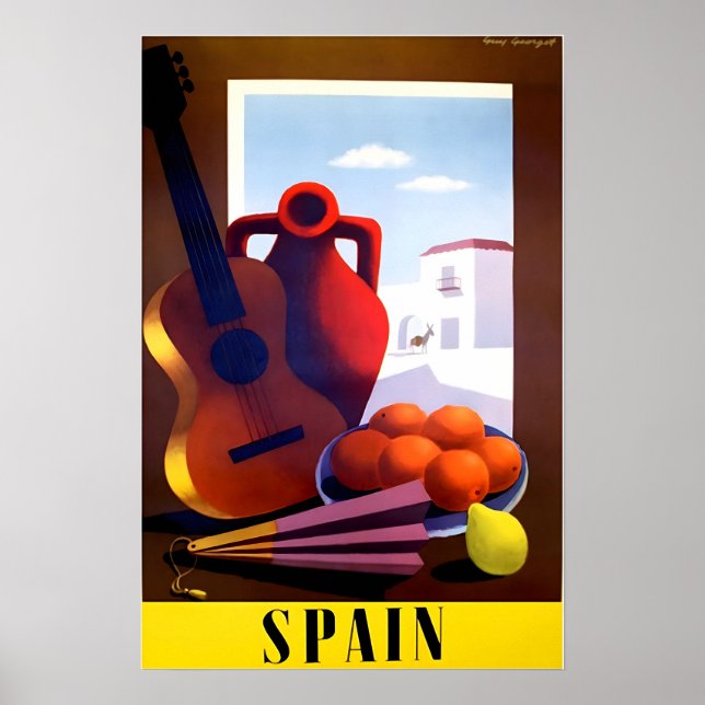 Affiche de voyage en Espagne Art espagnol Impressi (Devant)