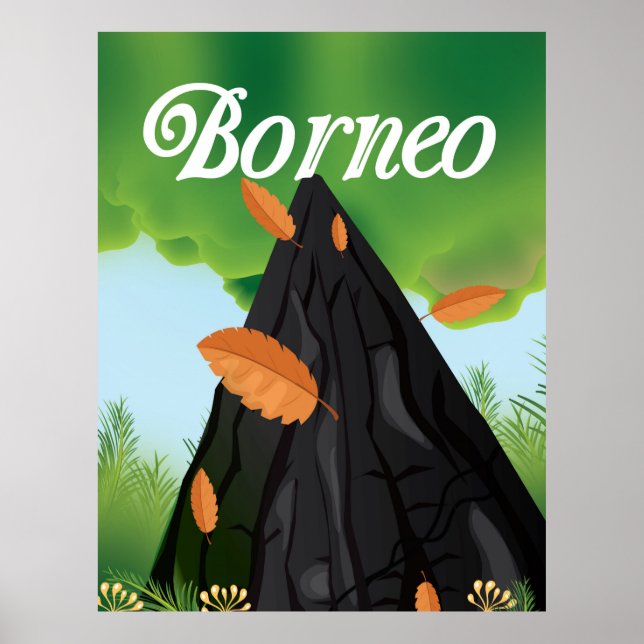 Affiche de voyage en forêt tropicale de Bornéo (Devant)