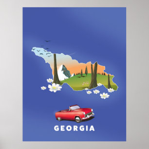 Affiche de voyage en Géorgie