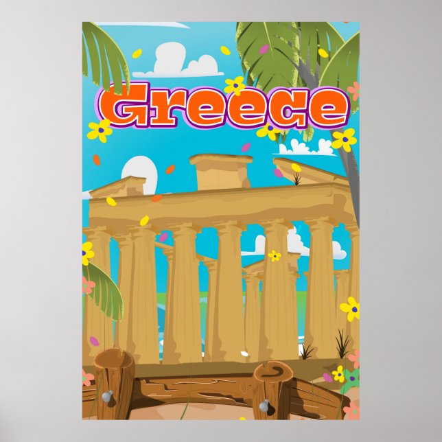 Affiche de voyage en Grèce. (Devant)