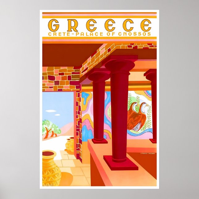 Affiche de voyage en Grèce Art Crète Impression gr (Devant)