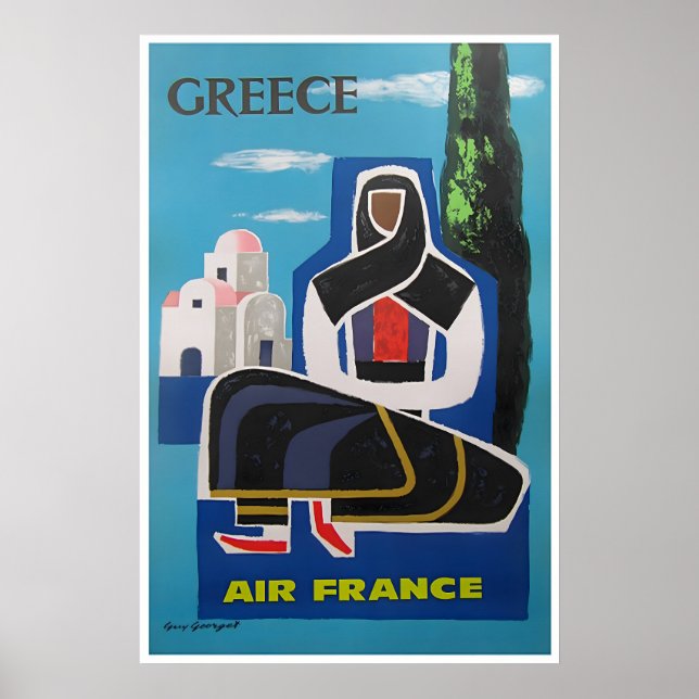Affiche de voyage en Grèce Art grec Guy Georget Im (Devant)