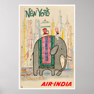 Affiche de voyage en Inde à New York Art New Yorke