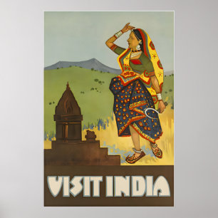 Affiche de voyage en Inde Impression d'art indien