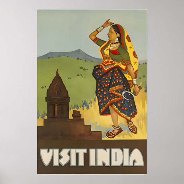 Affiche de voyage en Inde Impression d'art indien (Devant)