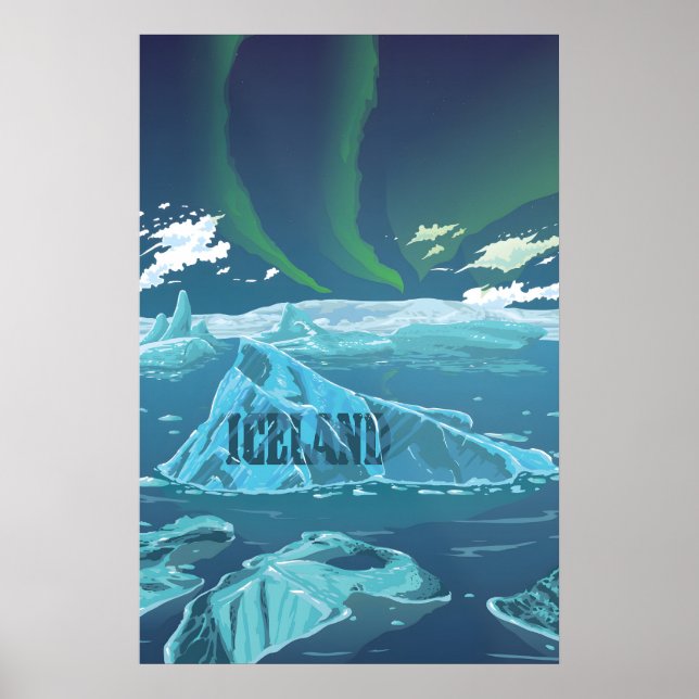 Affiche de voyage en Islande (Devant)