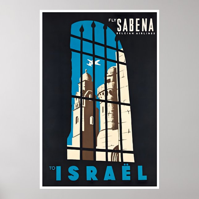 Affiche de voyage en Israël Art Sabena Impression (Devant)