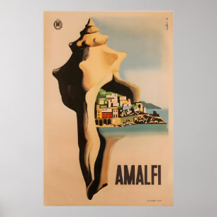 Affiche de voyage en Italie d'Amalfi Art italien