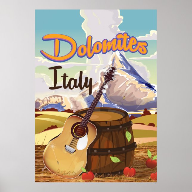 Affiche de voyage en Italie Dolomites (Devant)