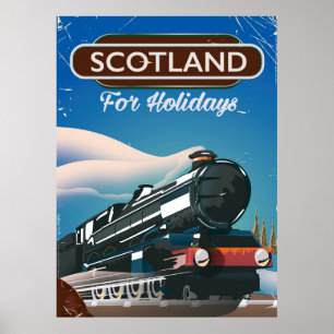 Affiche de voyage en locomotive en Écosse