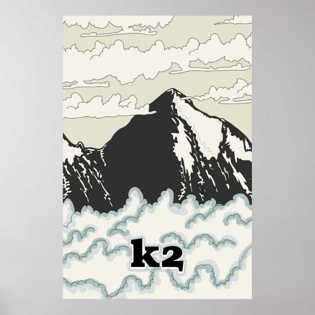 Affiche de voyage en montagne K2 (Devant)