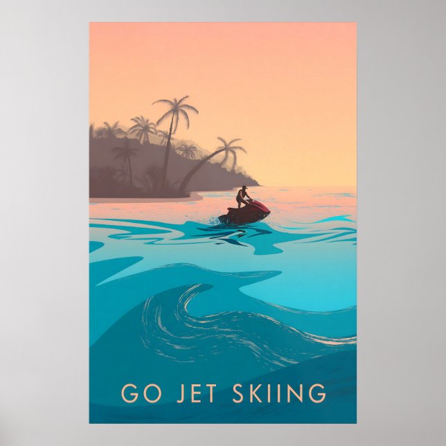 Affiche de voyage en moto de jet (Devant)